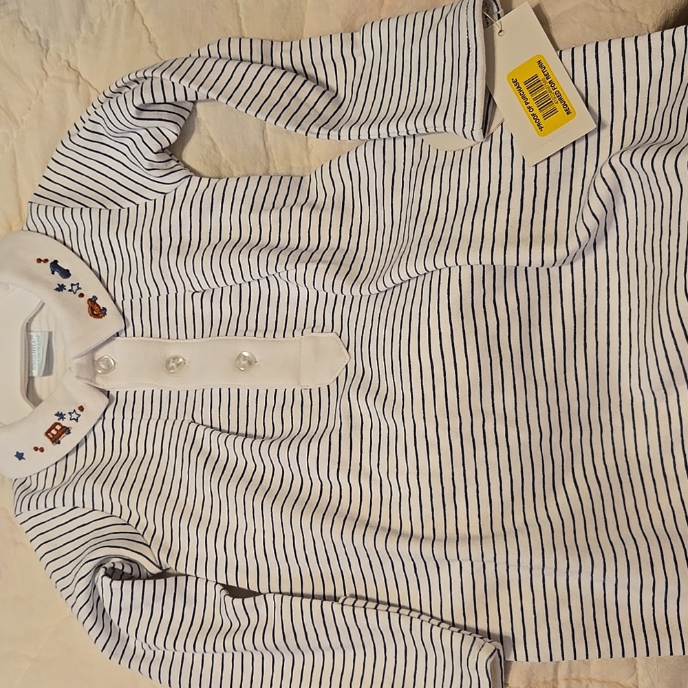 NWT 0 To 6 Months Edgehill Collection Navy and White Sleep Sack Pajamas